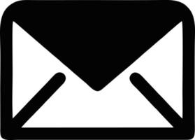 ícone de envelope em imagem vetorial preta, ilustração de envelope em preto sobre fundo branco, um design de envelope em um fundo branco vetor