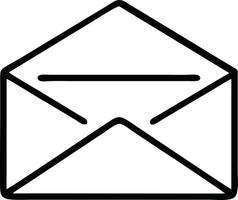 ícone de envelope em imagem vetorial preta, ilustração de envelope em preto sobre fundo branco, um design de envelope em um fundo branco vetor