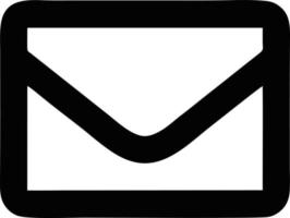 ícone de envelope em imagem vetorial preta, ilustração de envelope em preto sobre fundo branco, um design de envelope em um fundo branco vetor