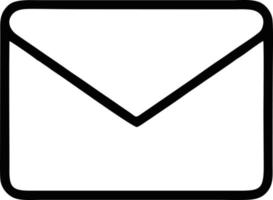 ícone de envelope em imagem vetorial preta, ilustração de envelope em preto sobre fundo branco, um design de envelope em um fundo branco vetor