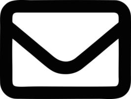 ícone de envelope em imagem vetorial preta, ilustração de envelope em preto sobre fundo branco, um design de envelope em um fundo branco vetor