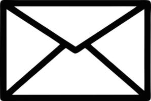 ícone de envelope em imagem vetorial preta, ilustração de envelope em preto sobre fundo branco, um design de envelope em um fundo branco vetor