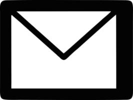 ícone de envelope em imagem vetorial preta, ilustração de envelope em preto sobre fundo branco, um design de envelope em um fundo branco vetor