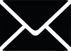 ícone de envelope em imagem vetorial preta, ilustração de envelope em preto sobre fundo branco, um design de envelope em um fundo branco vetor