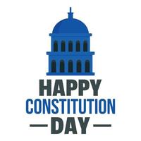 feliz ícone do logotipo do dia da constituição americana, estilo simples vetor