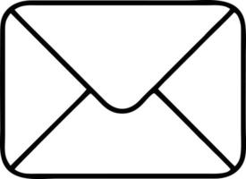 ícone de envelope em imagem vetorial preta, ilustração de envelope em preto sobre fundo branco, um design de envelope em um fundo branco vetor