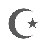 vetor de ícone de lua crescente islâmica simples
