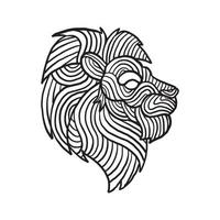 padrão de doodle animal leão para colorir página vetor