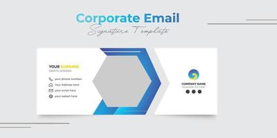 modelo de design de assinatura de e-mail moderno corporativo vetor