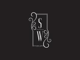 ícone de vetor de carta de logotipo de luxo exclusivo sw