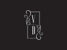 design de letra de logotipo de luxo mínimo vd vd vetor