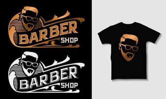 design de logotipo para camiseta de conceito de barbearia para sua ilustração de negócios vetor
