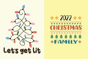 design de família de natal 2022 vetor