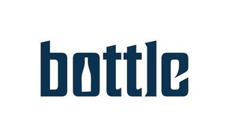 design de logotipo de garrafa de espaço negativo vetor