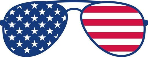óculos de sol de aviador e bandeira dos eua - design vetorial da américa vetor