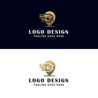 design de logotipo de entrega de correio com formato vetorial vetor