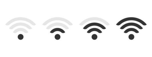 antena wi-fi. ícones de wi-fi. sinal de internet sem fio isolado no fundo branco. ilustração vetorial vetor