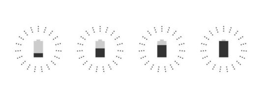 ícones do carregador. ícones de carregadores sem fio. relâmpago cobrando ícones simples. ícones do conceito. ilustração vetorial vetor