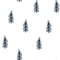 padrão de vetor sem emenda de árvores de Natal. a paleta limitada é ideal para impressão de têxteis, tecidos, papel de embrulho ilustração vetorial desenhada à mão simples em estilo escandinavo.