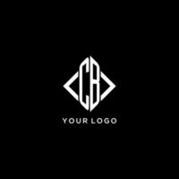 monograma inicial cb com design de logotipo em forma de losango vetor