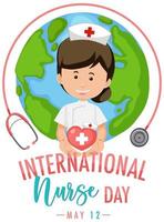 logotipo do dia internacional da enfermeira com enfermeira bonita