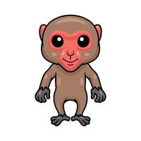 bonito desenho animado de macaco japonês em pé vetor