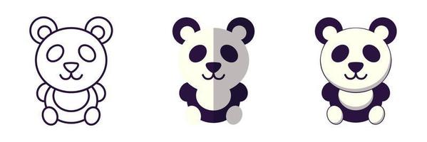 conceito de ano novo chinês. coleção de ilustrações de linha, planas e desenhos animados de panda para lojas, lojas, sites, design, aplicativos vetor