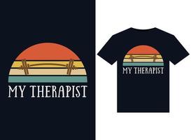 minhas ilustrações de terapeuta para design de camisetas prontas para impressão vetor