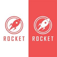 logotipo do foguete espacial e vetor com modelo de slogan