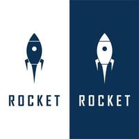 logotipo do foguete espacial e vetor com modelo de slogan