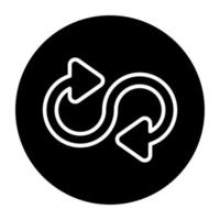 ícone de seta espiral de duas cabeças em design editável vetor