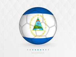 bola de futebol com padrão de bandeira da Nicarágua, bola de futebol com a bandeira da seleção da Nicarágua. vetor