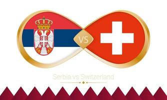 Sérvia contra o ícone dourado da Suíça para a partida de futebol 2022. vetor