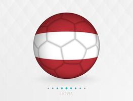 bola de futebol com padrão de bandeira da letônia, bola de futebol com bandeira da seleção da letônia. vetor