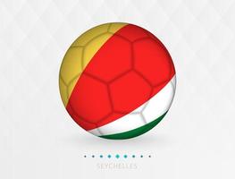 bola de futebol com padrão de bandeira de seychelles, bola de futebol com bandeira da seleção de seychelles. vetor