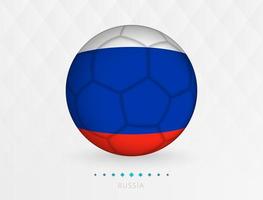 bola de futebol com padrão de bandeira da rússia, bola de futebol com bandeira da seleção da rússia. vetor