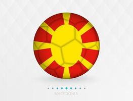 bola de futebol com padrão de bandeira da macedônia do norte, bola de futebol com bandeira da seleção da macedônia do norte. vetor