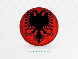 bola de futebol com padrão de bandeira da Albânia, bola de futebol com bandeira da seleção da Albânia. vetor