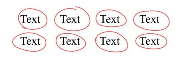 traçar e realçar o texto. conjunto de elementos diferentes vetor