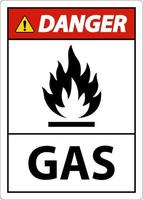 gás de sinal de perigo símbolo no fundo branco vetor