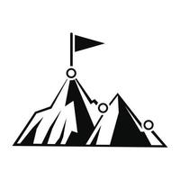 ícone de alvo de montanha de negócios, estilo simples vetor