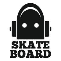 logotipo de skate de madeira, estilo simples vetor