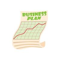 ícone do plano de negócios, estilo cartoon vetor