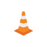 ícone de cone de sinal de estrada, estilo simples vetor