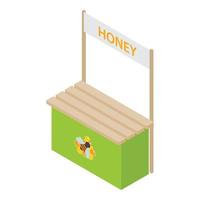 ícone de quiosque de mel, estilo isométrico vetor