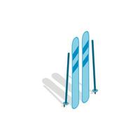 ícone do equipamento de esqui, estilo 3d isométrico vetor