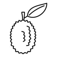 ícone de durião cru inteiro, estilo de estrutura de tópicos vetor