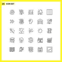 pacote de 25 linhas criativas de elementos de design de vetores editáveis de balão de decoração enlatada de festa de layout