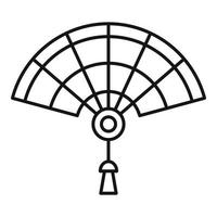 ícone do ventilador de mão da china, estilo de estrutura de tópicos vetor