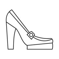 sapatos femininos no ícone da plataforma, estilo de estrutura de tópicos vetor